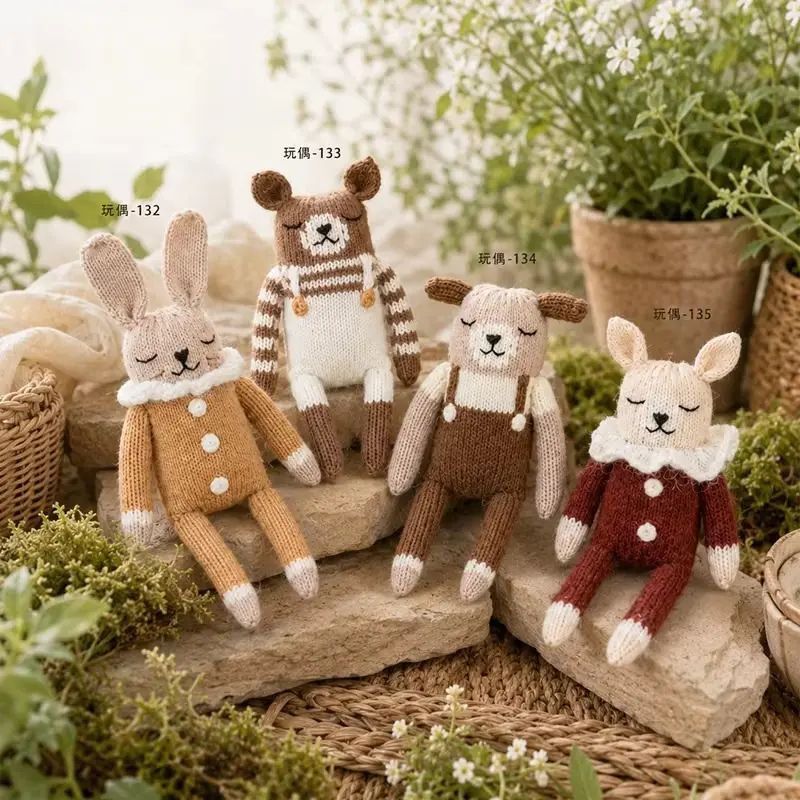 Knitted Cute Animals Doll - Newborn Photography Props - Image 2